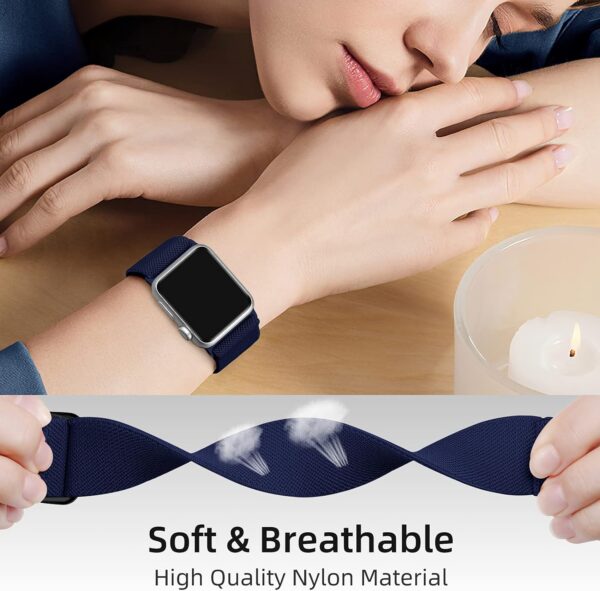 3adc802cdeddd865 DaQin 3 Pack Elastic Bands Compatible with Apple Watch Band 45mm 44mm 49mm 42mm 41mm 40mm 38mm Women Men, Soft Nylon Solo Loop Straps for Apple Watch SE iWatch Series 9/8/7/6/5/4/3/2/1/Ultra/Ultra 2