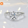 3addf147a2f72194 NeeTim 1ct Moissanite Diamond Rings Wedding Band for Women Sterling Sier with Plated White Gold Engagement Ring Certified