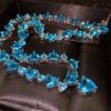 HOYON New Full Diamond style Inlaid Swiss Topaz Blue Color Treasure Heart-Shaped Necklace Jewelry for Women