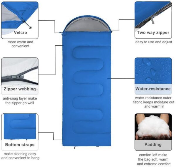 3b0479008ceb987e Sleeping Bag, Lightweight 3 Season Weather Sleep Bags for Kids Adults Girls Women, Microfiber Filled 5-20 Degree for Backpacking/Hiking/Camping/Mountaineering with Compression Sack