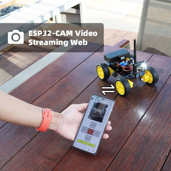3b0d89450e3b2dad 4WD Smart Car ESP32 Camera Wifi Automation For Arduino Programming ESP Robot with Antenna Learning Complete Coding Kit