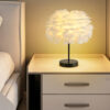 3b0de57d4de8b89f LED Nordic Style Romantic Bedside Lamp Wedding Goose Feather Table Light Living Room Bedroom Hotel Decoration