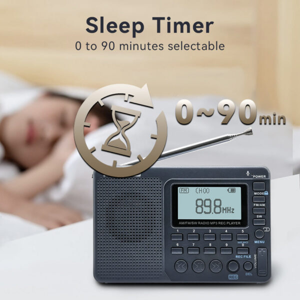 RETEKESS V115 FM AM SW Portable Radios Rechargeable Radio Batteries multiple bands USB Recorder Speaker for Elders TX32