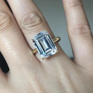 SpringLady Sterling Sier 8*10mm Emerald Cut Four-claw White High Carbon Diamond Ring Women's Fine Jewelry Accessories