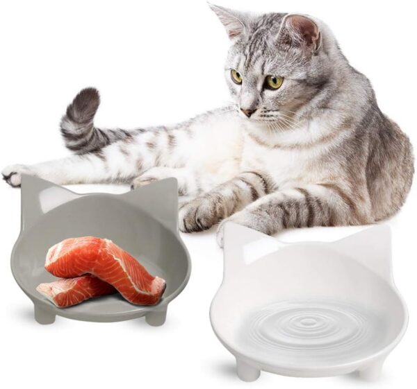 3b209a9483c46018 Cat Food Bowl, Anti-Skid Base, Non-Toxic Material, Dishwasher Safe, 14.5cm Diameter