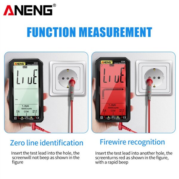 3b2365d48222f136 ANENG 620A 6000 Counts Digital Smart Multimeter Transistor Testers True RMS Auto Electrical Capacitance Meter Temp Resistance
