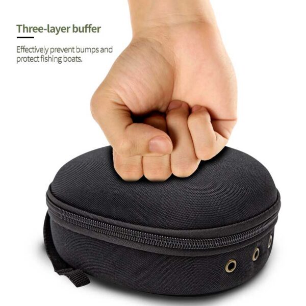 3b2a68ecf9bbf556 Portable Bag Protective Case Black 15.5cm Waterproof EVA Outdoor Cover Boxs For Spinning Reel Fishing Tools Tackles