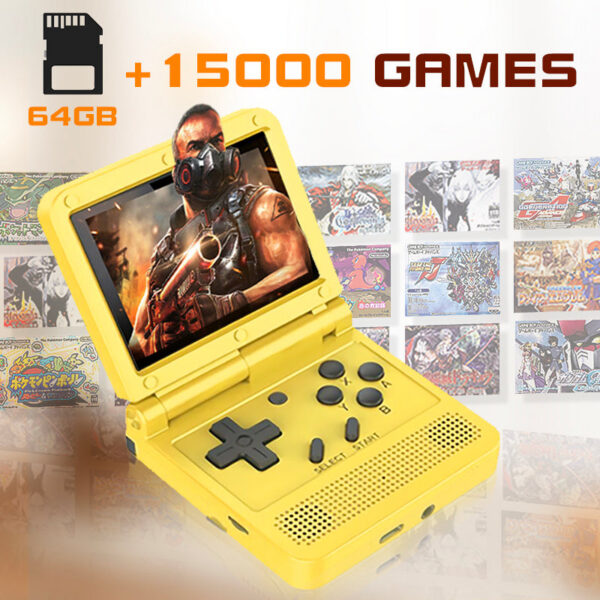 3b357cec35258bd0 Powkiddy V90 3.0Inch IPS Screen Retro Video Open Source PS1 Mini Portable Handheld Game Console 64G 15000Games