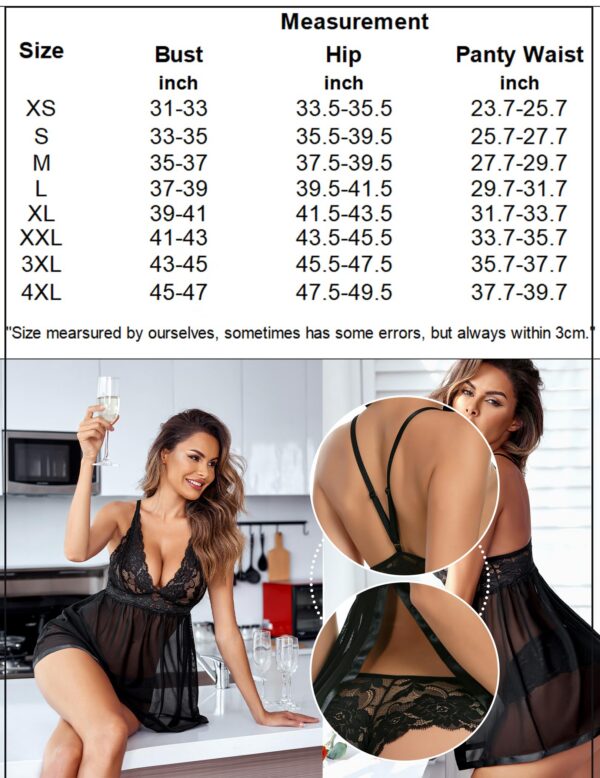 Avidlove Women Lingerie Lace Babydoll Strap Chemise Halter Teddy V Neck Mesh Nightgown