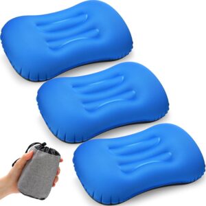 3b3edfc0b5965b1a Tatuo 3 Pcs Inflatable Camping Travel Pillow Ultralight Inflating Pillows Lightweight Camping Pillow Portable Backpacking Pillow for Neck Lumbar Support Hiking Sleeping Camping (Dark Blue)
