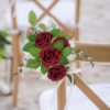 Mocoosy 50Pcs Artificial Rose Flowers, Burgundy Fake Roses for Decorations, Real Touch Foam Rose Bulk with Stems for DIY Wedding Bouquets Bridal Shower Centerpieces Valentine's Party Home Table Decor