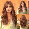 Brown Blonde Ombre Natural Hair Long Wavy With Dark Roots Synthetic Wig for Women Heat Resistant Coaplay Wigs