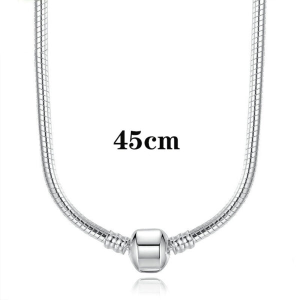 High Quality 45cm Length Sier Color Charm Necklace Snake Chain Fit Brand Original Pendant Necklaces For Women Jewelry Making