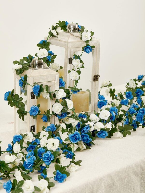 3b9238b23a27bc77 PARTY JOY 5pcs 41Ft Flower Garland Fake Rose Vine Artificial Flowers Hanging Rose Ivy Hanging Baskets Wedding Arch Garden Background Decor