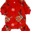 Unicorn Fuzzy Dog Pajamas, Dog Winter Clothes for Small Dogs Girl Boy, Pet Onesie with Feet, Cat Outfit, Light Blue, Small