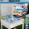 3baa7f7df0b0a922 Propane Gas Stove-300000BTU Portable Gas Stove with Support Leg Stand and Wind Blocking Cover Adapter Auto Ignition Camping Stove 4 Burner LPG for RV, Apartment, Outdoor Cooking