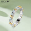 3bac8d89e4907937 TBCYD 3mm D Color Moissanite For Women S Sterling Sier Diamond Eternity Ring Wedding Band Hand Fine Jewelry Wholesale