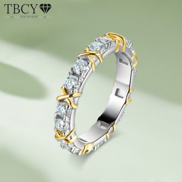 3bac8d89e4907937 TBCYD 3mm D Color Moissanite For Women S Sterling Sier Diamond Eternity Ring Wedding Band Hand Fine Jewelry Wholesale
