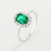 3bb699ac6c185a05 NEW Classic Emerald Ring For Woman Real S Sier Diamond Crystal Flower Loyal Finger Wedding Party Gift Female Jewelry