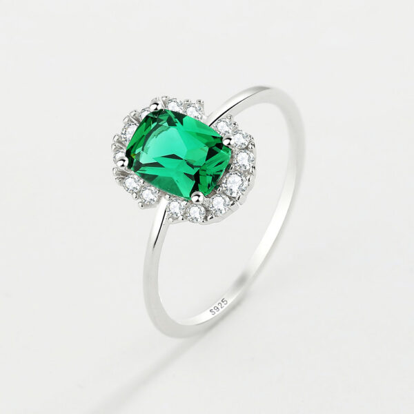 3bb699ac6c185a05 NEW Classic Emerald Ring For Woman Real S Sier Diamond Crystal Flower Loyal Finger Wedding Party Gift Female Jewelry