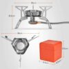 Hikenture Gaskocher mit Piezozündung, Winddichter Camping Kocher 3500W, Faltbarer Campingkocher Gasbrenner für Coleman Primus Kartusche, Kocher Gas Windschutz mit Tragebox für Hiking, Picnic, Outdoor