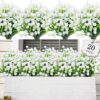 3bdbef062caabb48 AmyHomie 20 Bundles Artificial Flowers Outdoor UV Resistant Faux Flowers No Fade Fake Plastic Plants Garden Porch Window Box Decorating(Bright Yellow)