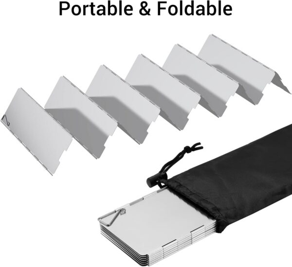 3bf3880fc219ef71 Camp Stove Windscreen, Ohuhu Camping Stove Windscreen 8/10/12 Plates Aluminum Folding Portable Camping Stove Windshield Grill Wind Screen for Camp with Carry Bag for Camping Hiking Picnic Backpacking