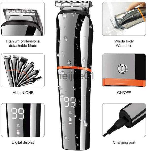 3bf55bc23c299d96 Shavers Original Digital Display All In One for Men Eyebrow Beard Trimmer Electric Hair Clipper Grooming Kit Haircut x0918