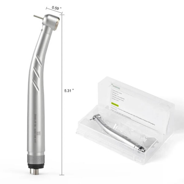 2/4 Holes Azdent Dental LED High Speed Handpiece E-generator Integrated Standard Head Push Button 3 Water Spray JD008A-SP