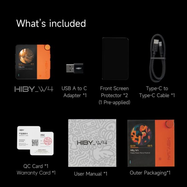 3c06bcef41ccc6a9 HiBy W4 3.5mm 4.4mm Wireless Audio HiFi Headphone Amplifier USB DAC Bluetooth 5.4 QCC5181 AC7923B DSD512 CS43198*2 CarPlay LDAC