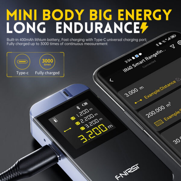 3c10d73346dbaf90 FNIRSI IR40 40M Smart Rangefinder Tape Measure Distance Meter Metro Laser Digital Accurate APP To Draw
