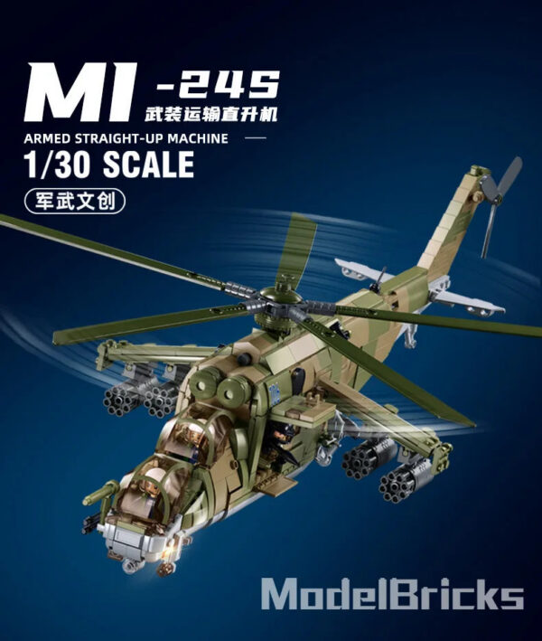 Sluban Assembled building blocks MI24S armed transport helicopter KA52S gunship model boy toy birthday gift