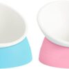 3c21409909b81b3c 2Pcs Cat Bowls Elevated Cat Food Bowl Adjustable Cat Dish Anti-Slip and Anti-Noise Raised Cat Bowl Protecting Pet’s Spine Thickened Plastic Bowl Suitable for Indoor Cats, 17 Oz