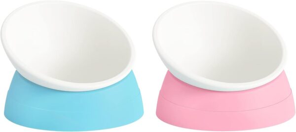 3c21409909b81b3c 2Pcs Cat Bowls Elevated Cat Food Bowl Adjustable Cat Dish Anti-Slip and Anti-Noise Raised Cat Bowl Protecting Pet’s Spine Thickened Plastic Bowl Suitable for Indoor Cats, 17 Oz