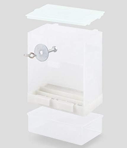 Parrot Automatic Feeder,No-Mess Bird Feeder,Cage Accessories for Budgerigar Canary Cockatiel Finch Parakeet Seed Food Container by Old Tjikko (Screw-Fixed Bird Feeder)