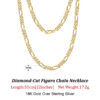 3c33aa3413e0efea ORSA JEWELS Handmade Italian 3.3mm Diamond-Cut Figaro Chain Necklace Gold over Sterling Sier Men Woman Jewelry SC34