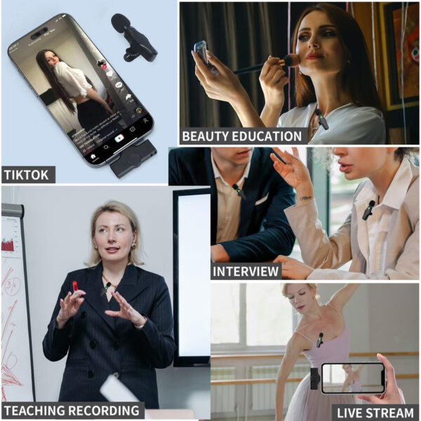 3c5f3744ae76d52a IIQ Wireless iPhone iPad, Professional Lavalier Tiny Mic, Mini Microphone for Video Recording Interview Conference Podcast Vlog YouTube