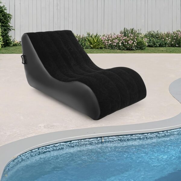3c627b5d6e92bd24 Inflatable Couch with Built in Pump - Upgraded Extra Size Air Lounger Sofa, Portable Folding Blow up Mattress, Inflatable Bed Waterproof Air Mattress Sofa Chair for Home, Camping/Rose-red
