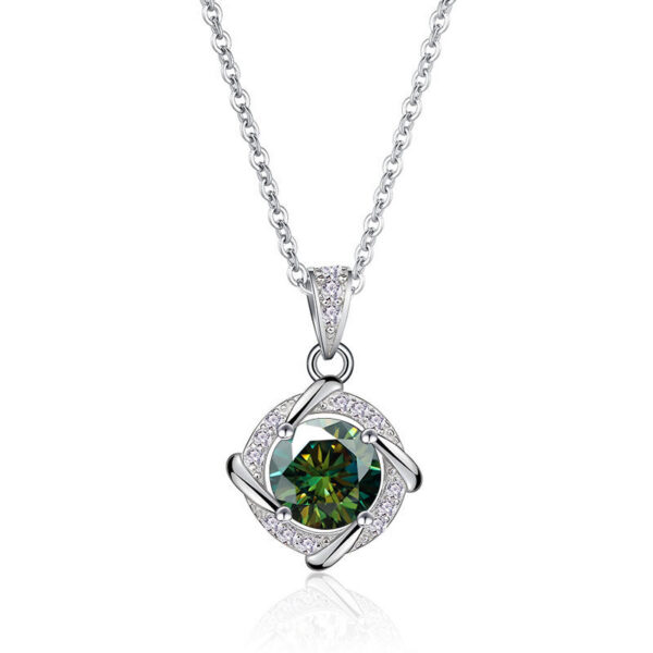3c6be94c6810440a JoyceJelly 6.5mm 1ct Moissanite Necklace For Women S Sterling Sier Jewelry Lab Created Diamond Pendant Clavicle Chain Gift