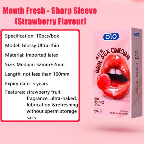 3c78c99cf7c09723 10Pcs Sterile Oral Sex Condoms for Men No Oil Strawberry Flavour Blowjob Ultra Thin Condom Penis Sleeve Sex Toys for Couples
