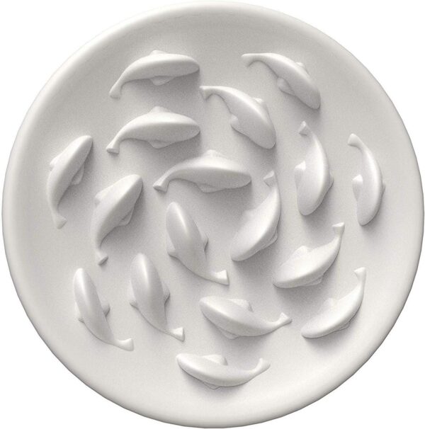 Slow Feeder Bowl for Cats and Small Dogs,Cilkus Fish Pool Design, Fun Interactive Bloat Stop Puzzle Feeder Bowl Healthy Eating Diet Made of Melamine Food Grade Material Dishwasher Safe (Green)