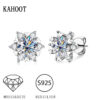 3c8585a58a48b5cb S925 silver moissanite snowflake earrings for women, fashionable and classic 6-claw design as a Valentine's Day gift for friends