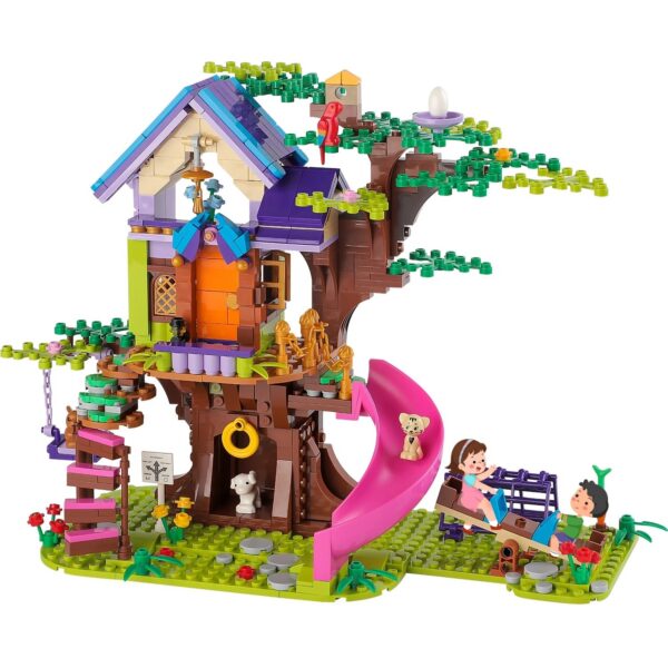 3c87f0b1037bc07b Tree STEM Toy Creative Construction Set 642PCS Forest House Building Bricks Treehouse Animals with Box