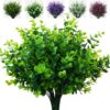 3c9345860909252f Artificial Plants Flowers Grass Shrubs 8 Pack No Fade Faux Plastic Flowers Outdoor for Farmhouse Garden Porch Patio Indoor Wedding Decoration Greenery Fake Plants uv Resistant