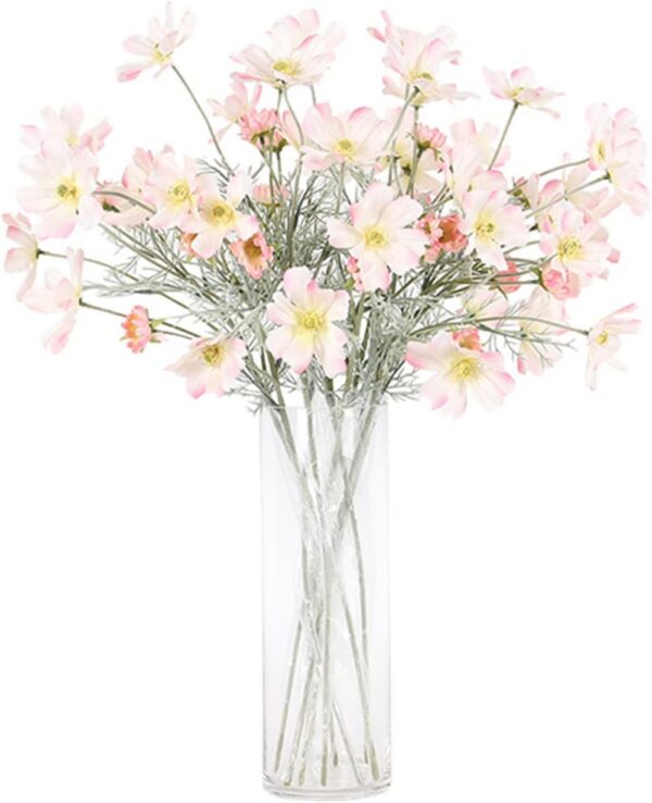 3c9528bc326a3fdb 2 Pcs Artificial Fake Flowers Plants Cosmos Silk Flower Arrangements Wedding Bouquets Decorations Plastic Floral Table Centerpieces for Home Kitchen Garden Party Decor Approx 23.6'' High - White
