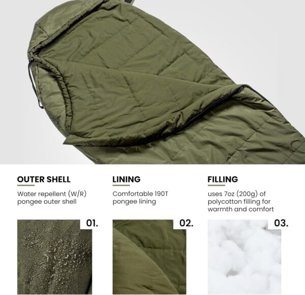 3c9d4497cb02ff72 OneTigris Bushcrafter’s Sleeping Bags, Mummy Sleeping Bag for Camping Hiking Backpacking, Survival Gear