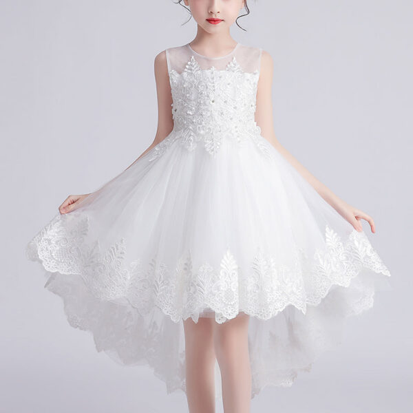 Kids Dress For 4-12 Girls Costumes Wedding Party Tailing Evening Elegant Princess Sleeveless Children’s Dresses 1293