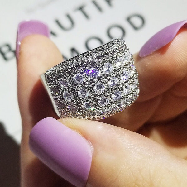 Micro Pave Lab Diamond Ring Sterling sier Engagement Wedding Band Rings for Women Bridal Birthday Party Jewelry Gift