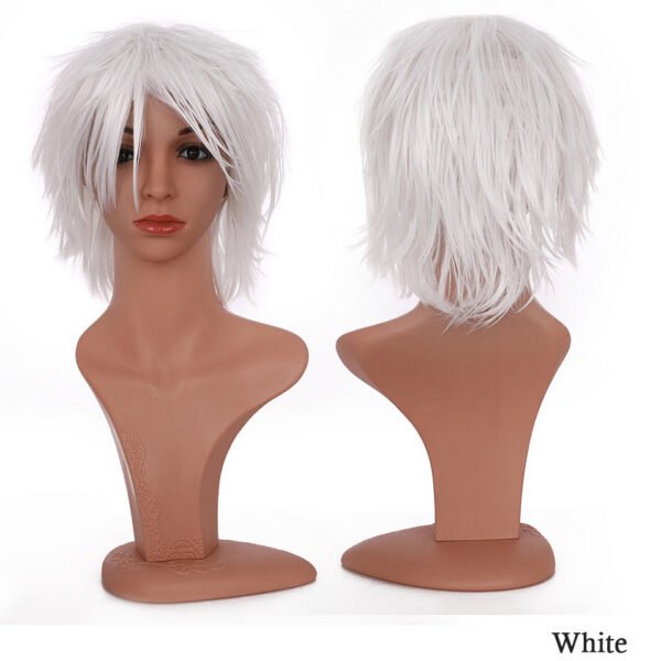 BENIHAIR Synthetic Cosplay White Red Green Blue Pink Yellow Short Layer Fake Hair Extension Men Women Party Wig