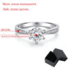 Smyoue Real 0.5-3CT Moissanite Wedding Ring for Women Sterling Sier Round Brilliant Diamond Solitaire Engagement Rings Gift